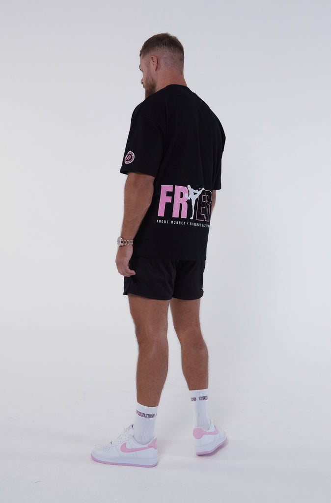 Cunnies Spin Kick Tee - Black & Pink
