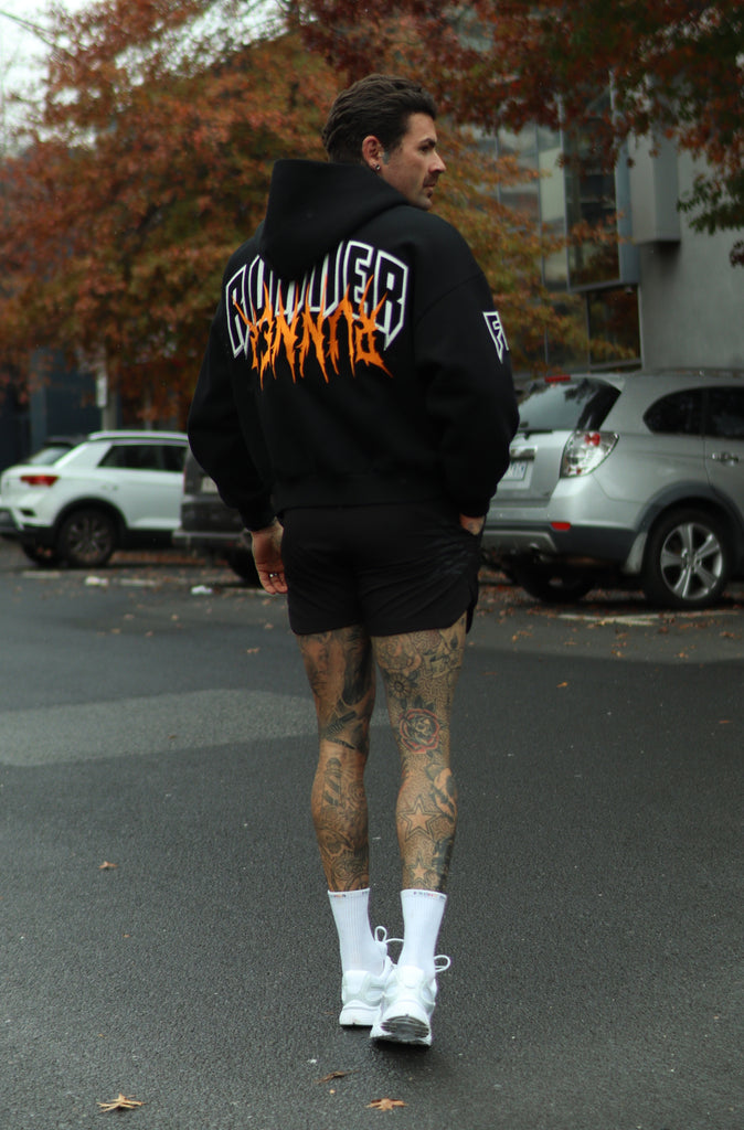 Razor Zip Hoodie - Black Mandarin