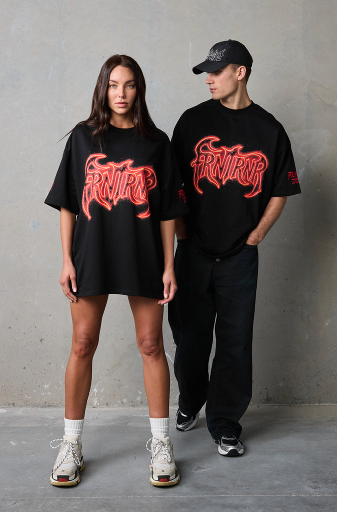 On Fire Tee - Black Fire