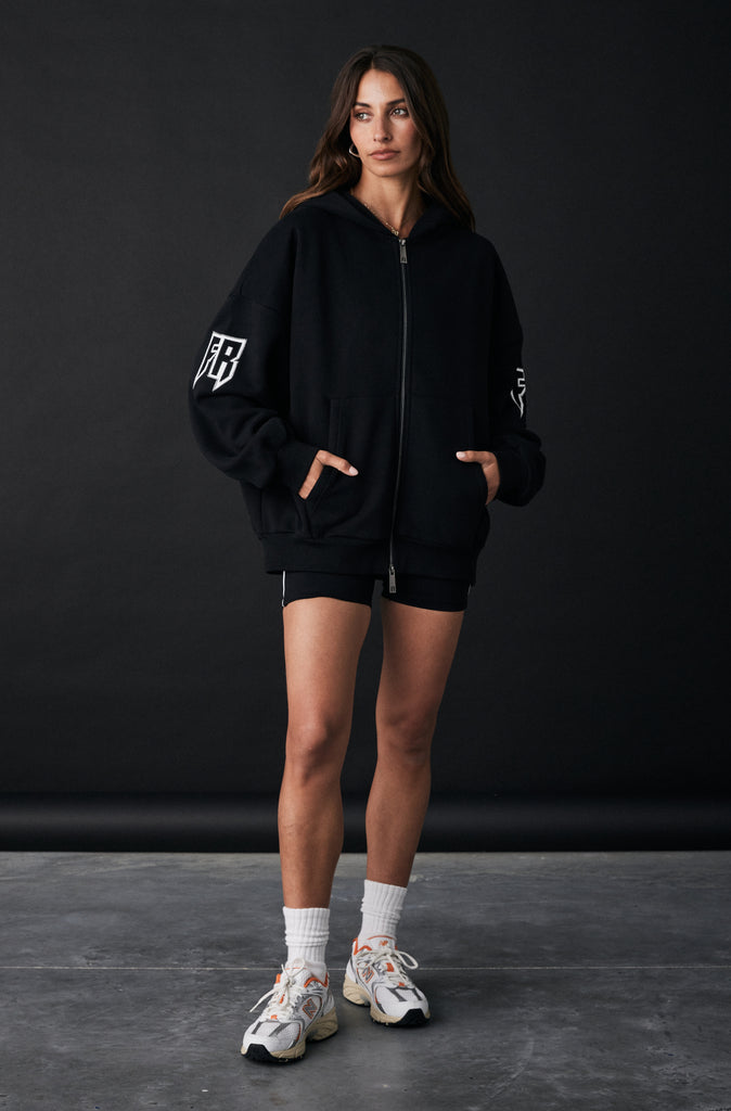 Razor Zip Hoodie - Black Mandarin
