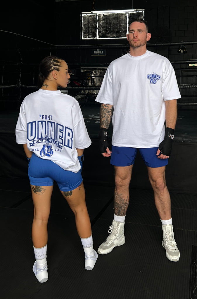 Ringside Tee - White Cobalt