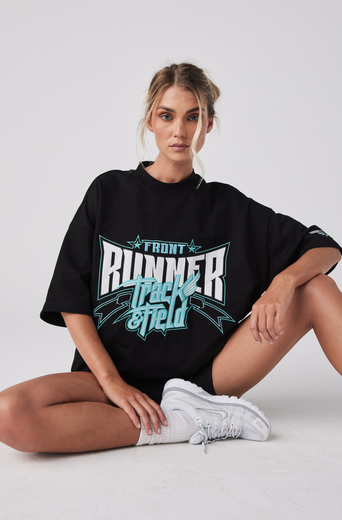 Track Runner Tee - Black Tiffany