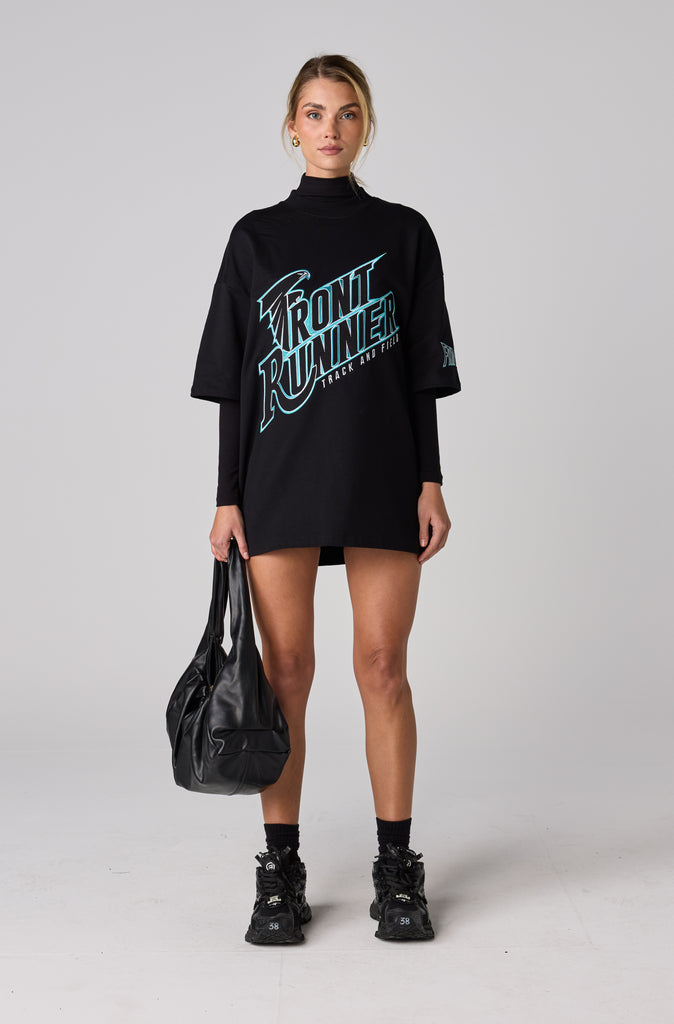 T&F Tee - Black Aqua