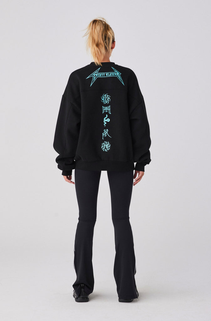 Pyro Crewneck - Black Tiffany