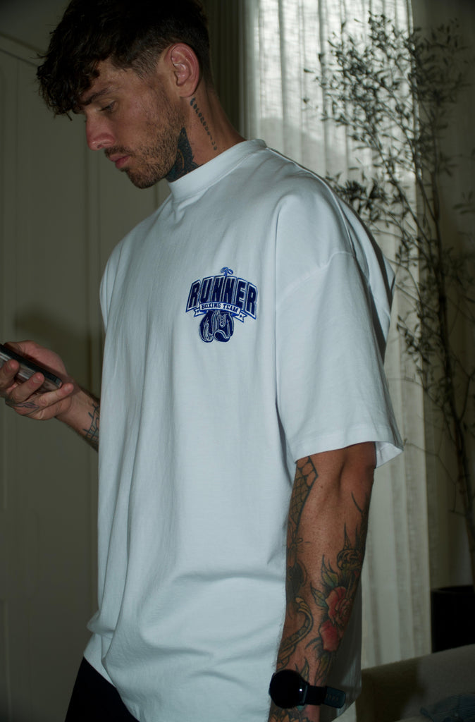 Ringside Tee - White Cobalt