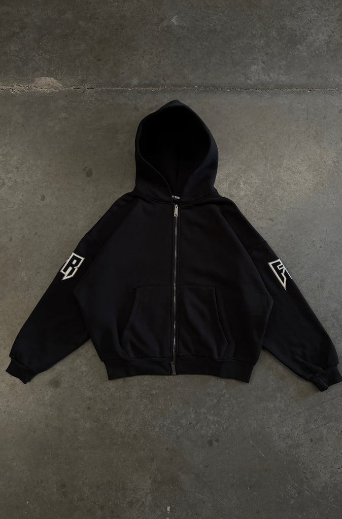 Razor Zip Hoodie - Black Mandarin