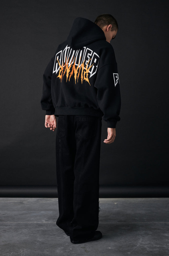 Razor Zip Hoodie - Black Mandarin