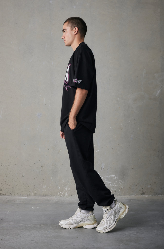 Track Runner Tee - Black Ruby