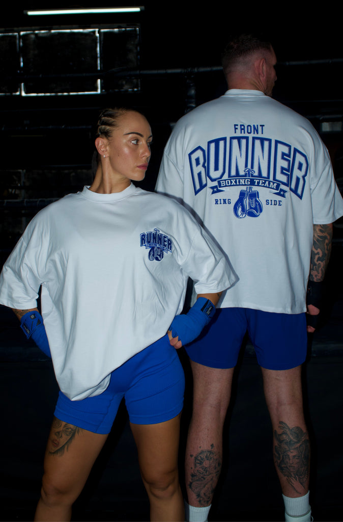 Ringside Tee - White Cobalt