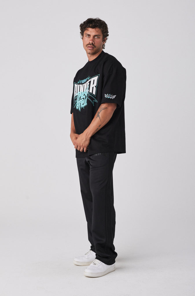 Track Runner Tee - Black Tiffany