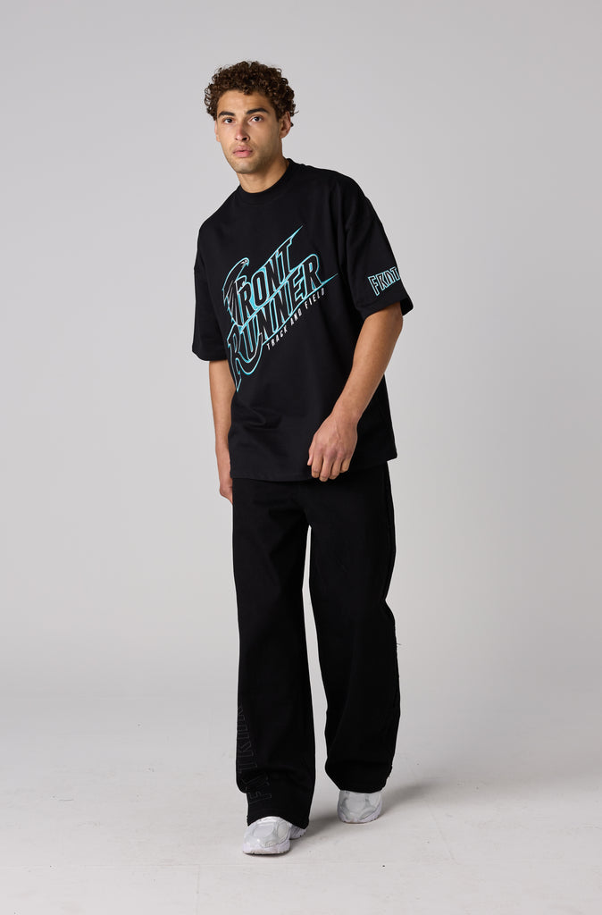 T&F Tee - Black Aqua