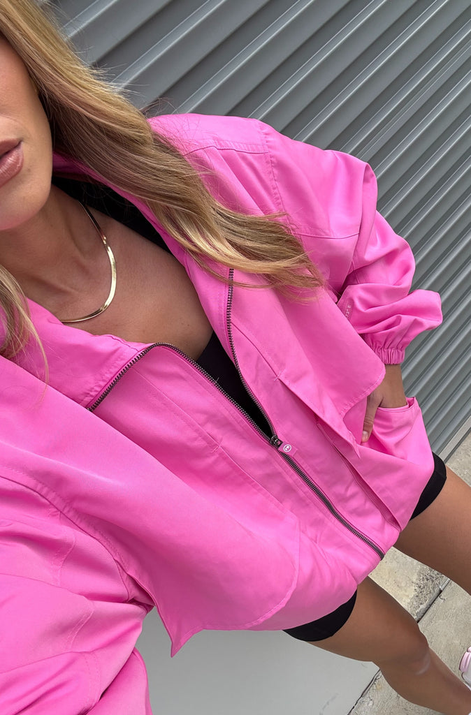 Fracture Bomber Jacket - Bubblegum