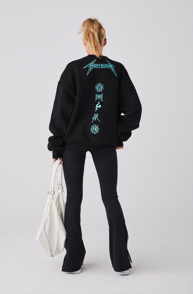 Pyro Crewneck - Black Tiffany