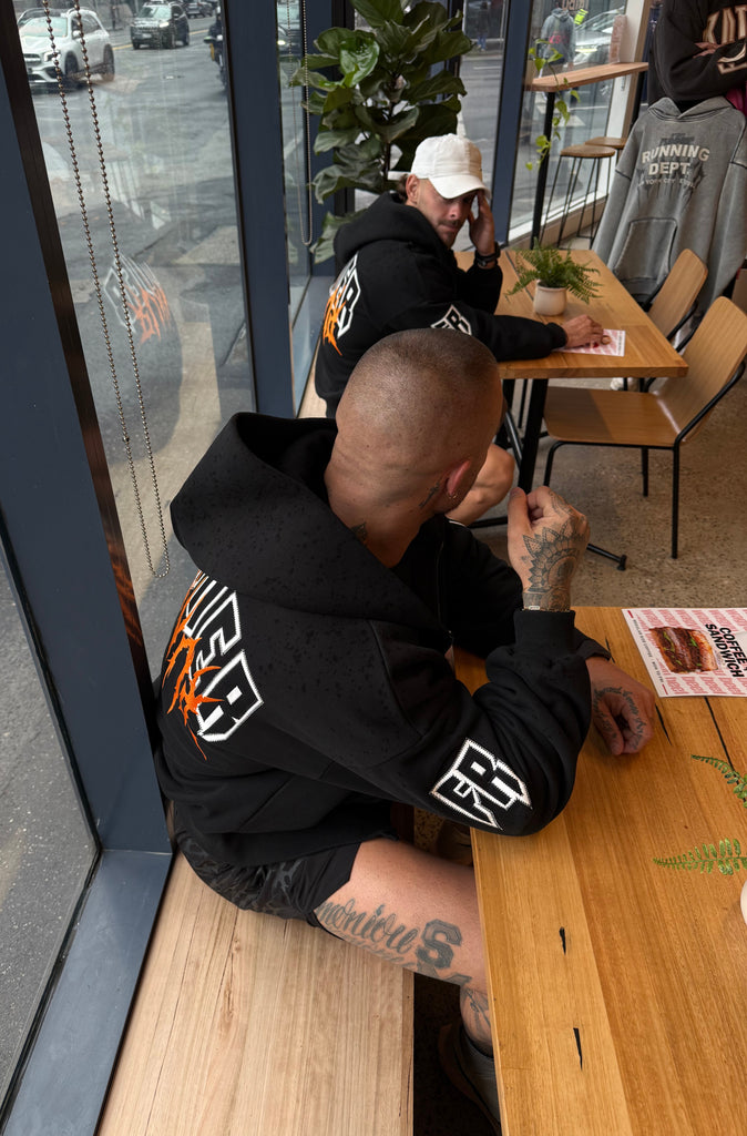 Razor Zip Hoodie - Black Mandarin