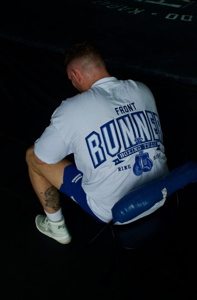 Ringside Tee - White Cobalt