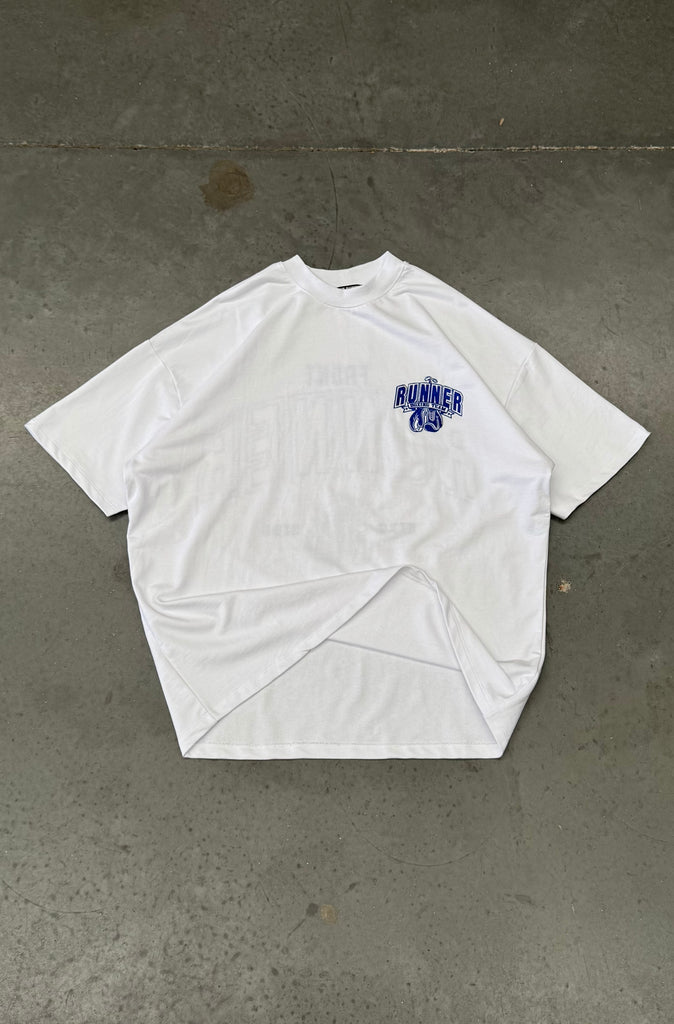 Ringside Tee - White Cobalt