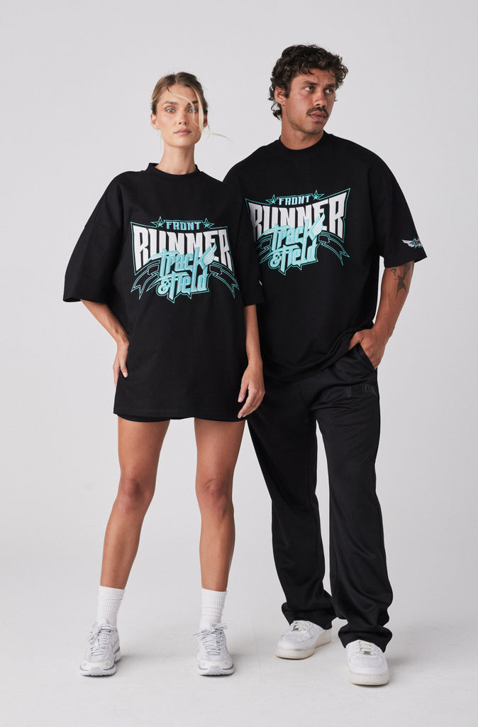 Track Runner Tee - Black Tiffany