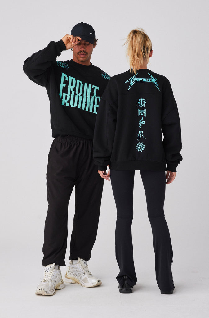 Pyro Crewneck - Black Tiffany
