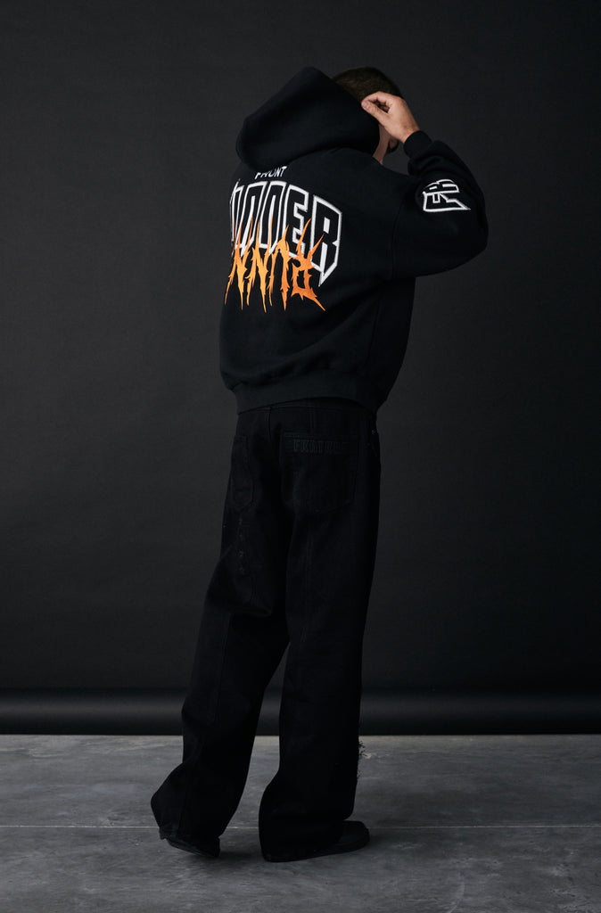 Razor Zip Hoodie - Black Mandarin