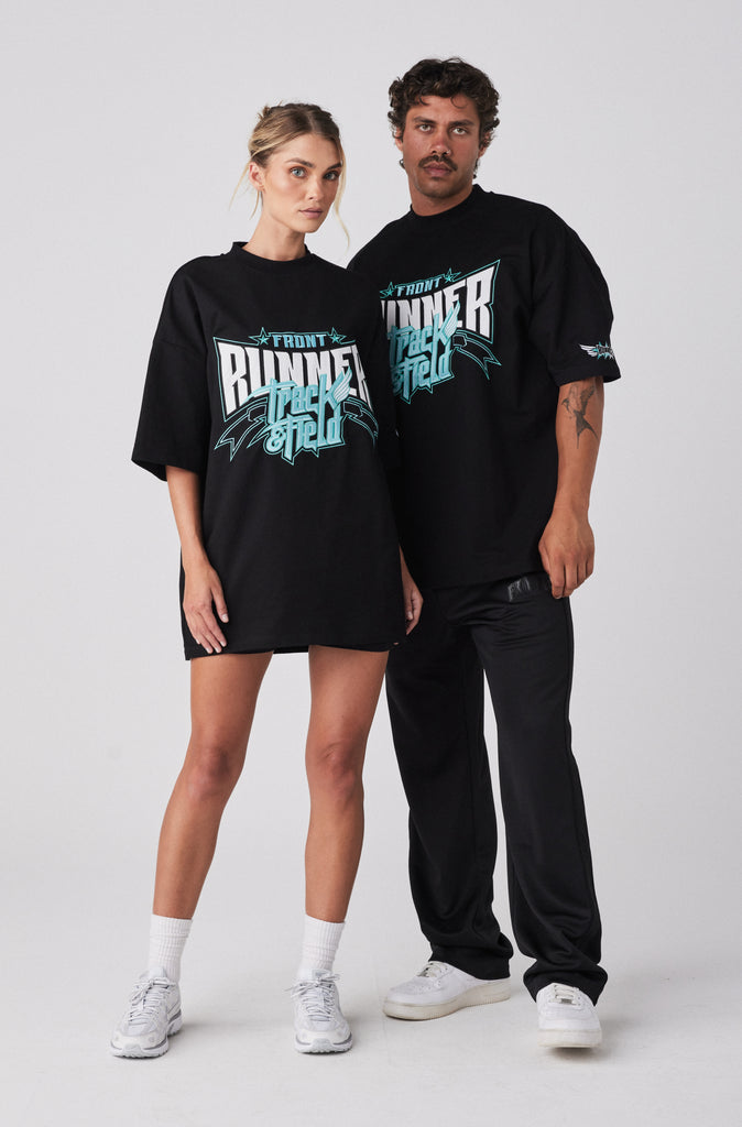 Track Runner Tee - Black Tiffany