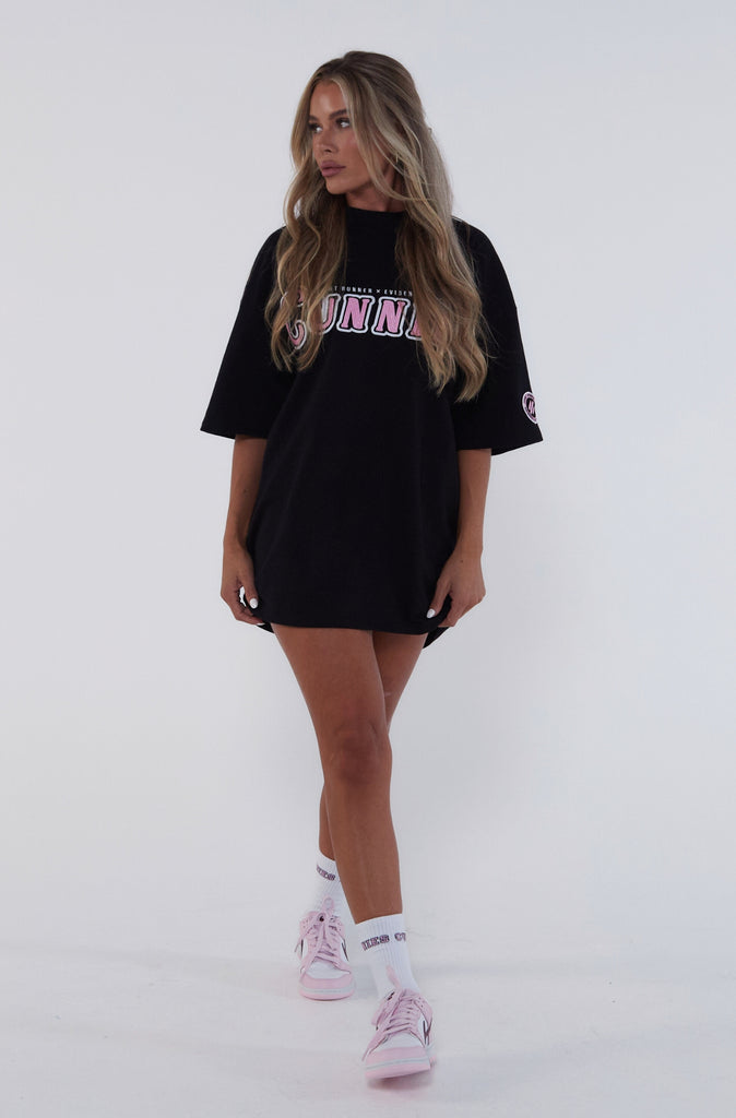 Cunnies Spin Kick Tee - Black & Pink