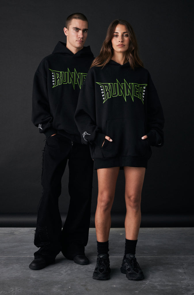 FRNTRNR Bolt Hoodie - Black Lime