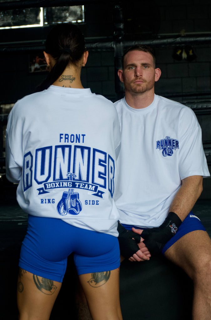 Ringside Tee - White Cobalt