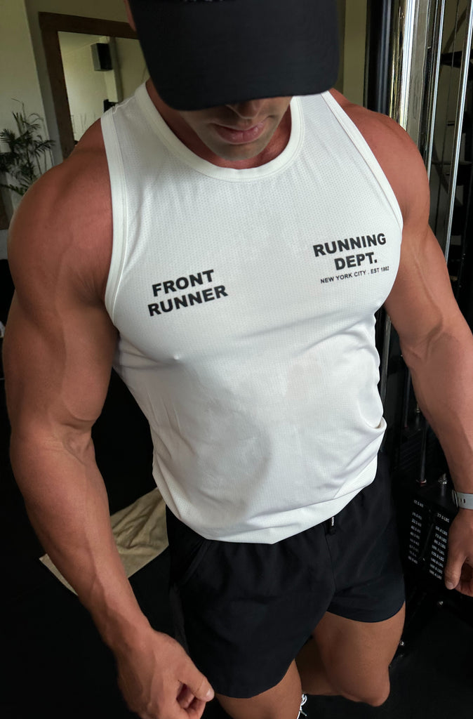Running Dept Tech Singlet - White