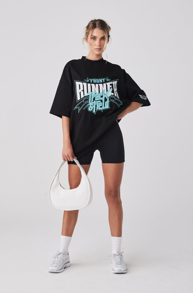 Track Runner Tee - Black Tiffany
