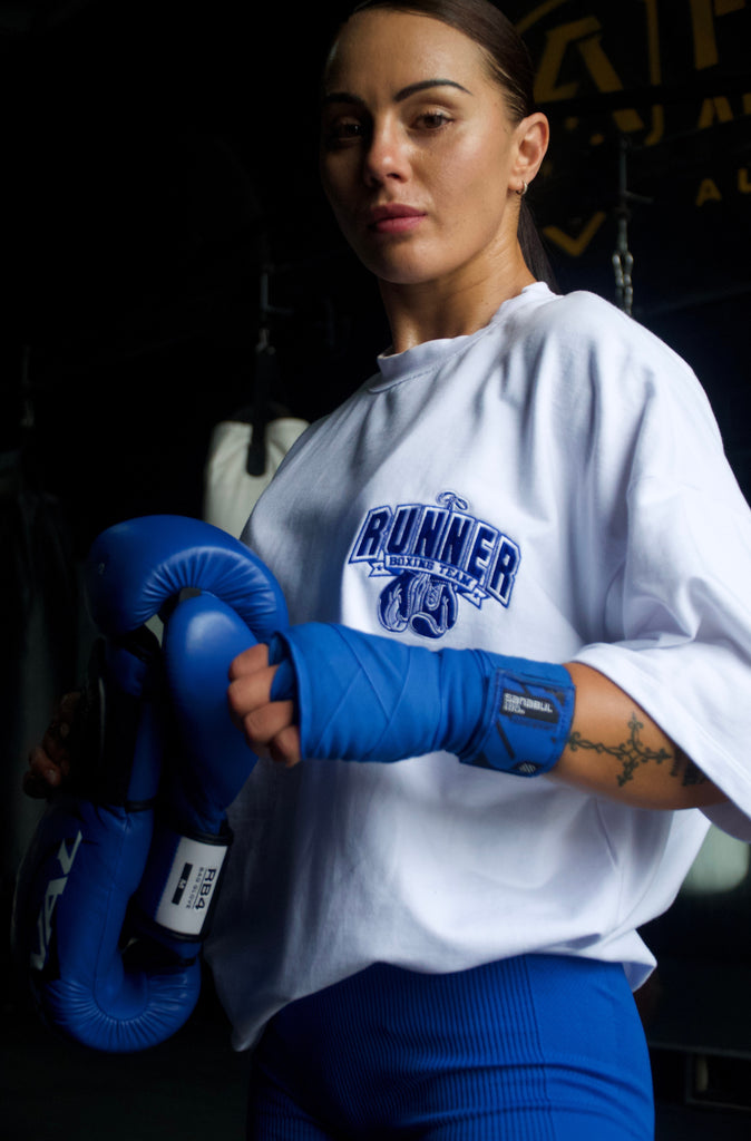 Ringside Tee - White Cobalt