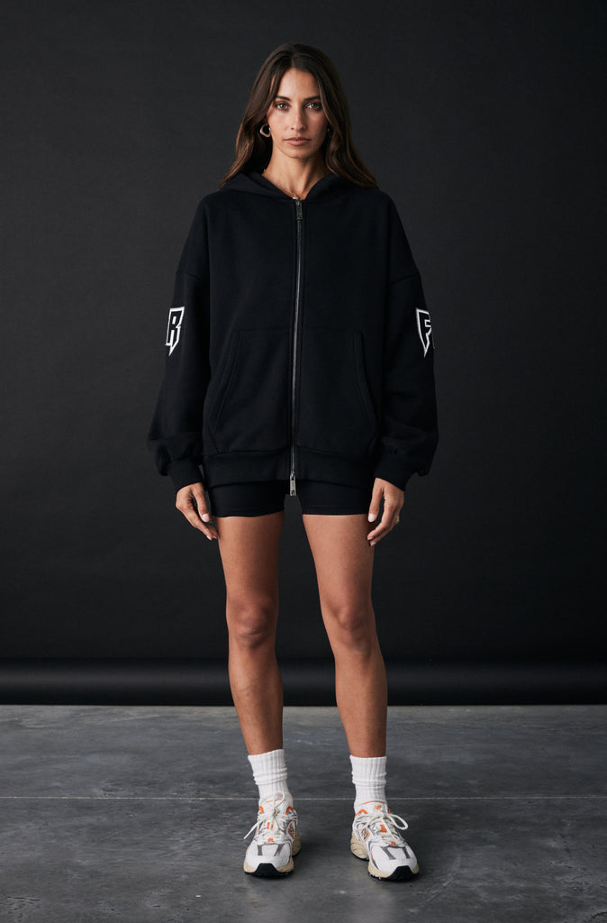 Razor Zip Hoodie - Black Mandarin