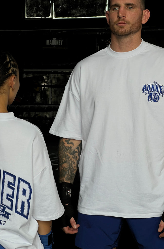 Ringside Tee - White Cobalt