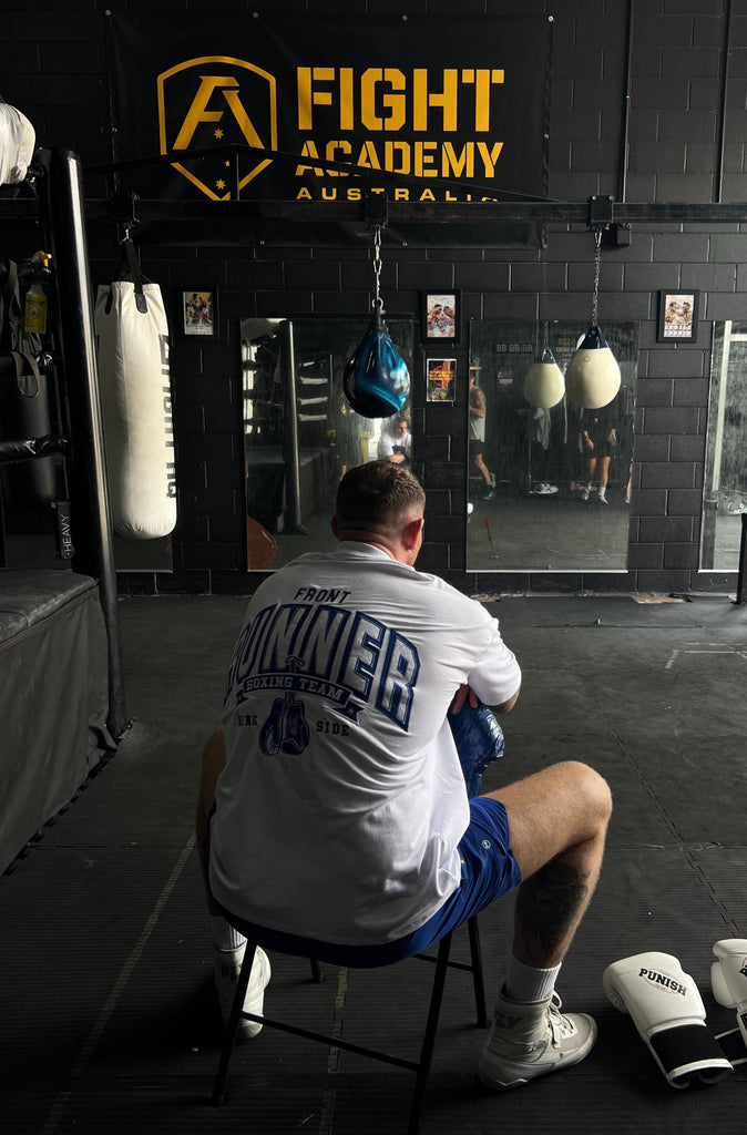 Ringside Tee - White Cobalt