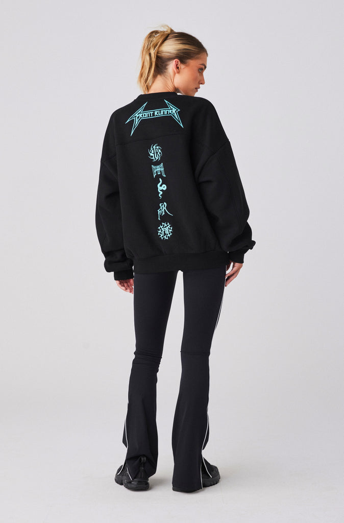Pyro Crewneck - Black Tiffany