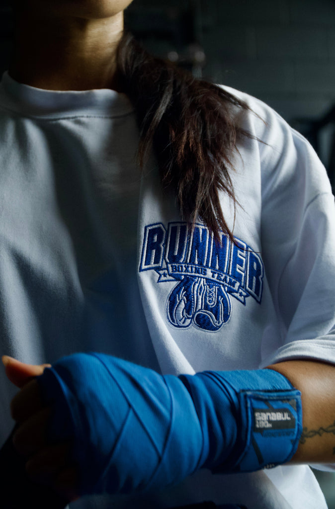 Ringside Tee - White Cobalt