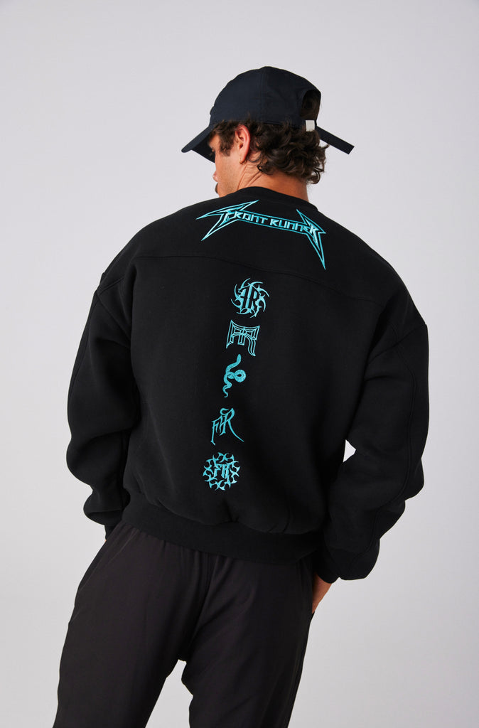 Pyro Crewneck - Black Tiffany