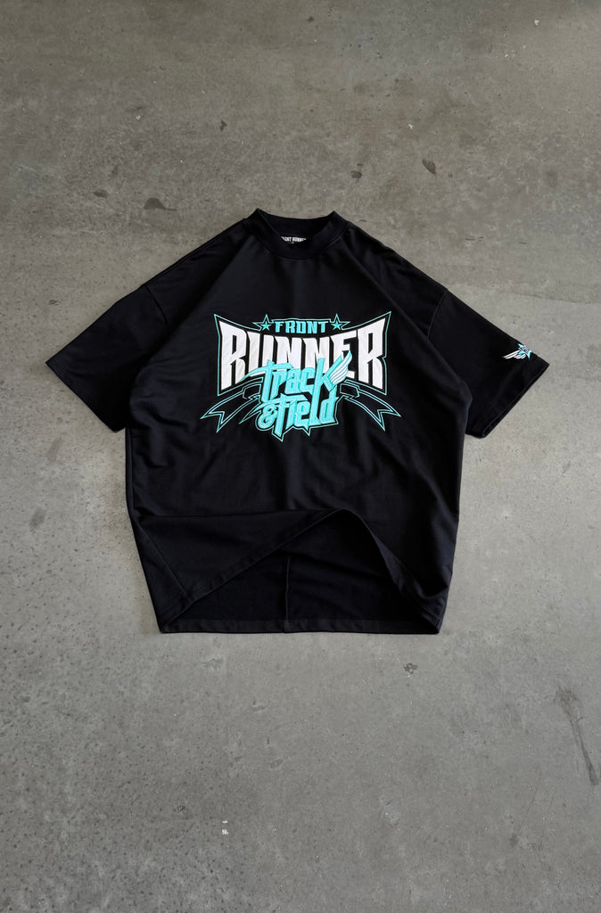 Track Runner Tee - Black Tiffany