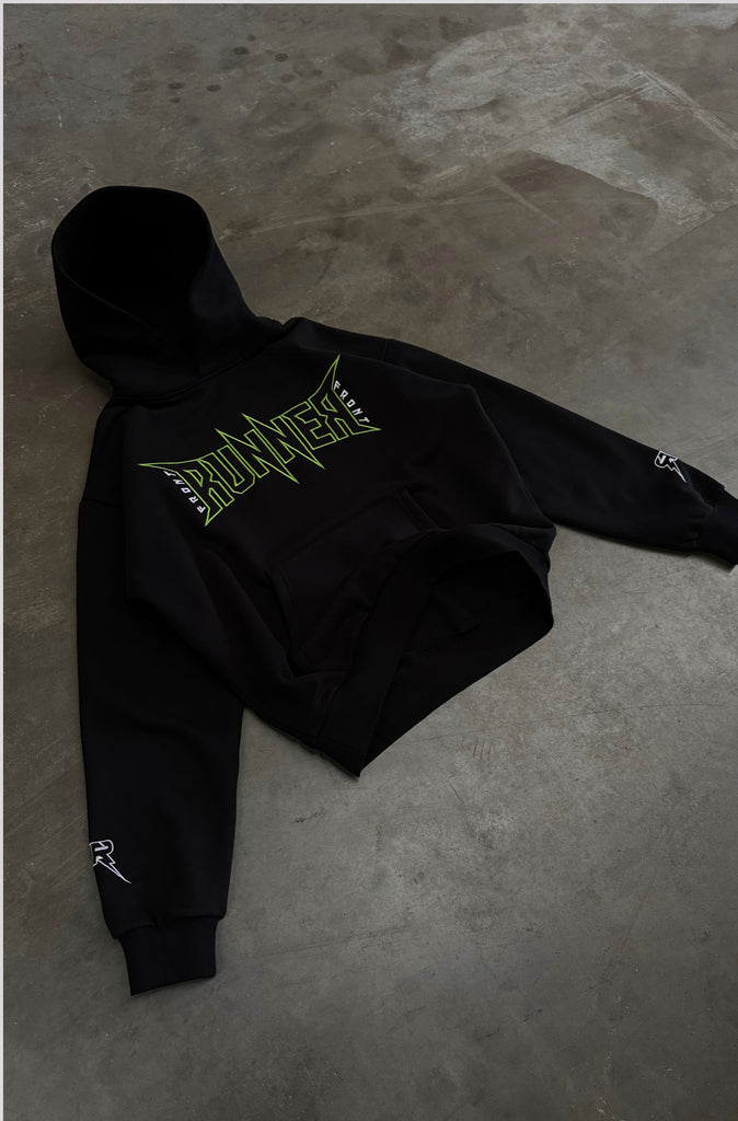 FRNTRNR Bolt Hoodie - Black Lime