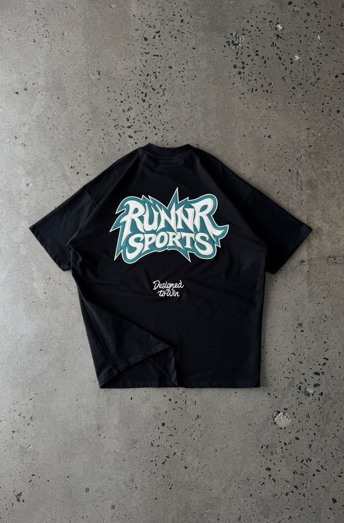 Run Riot Tee - Black Emerald