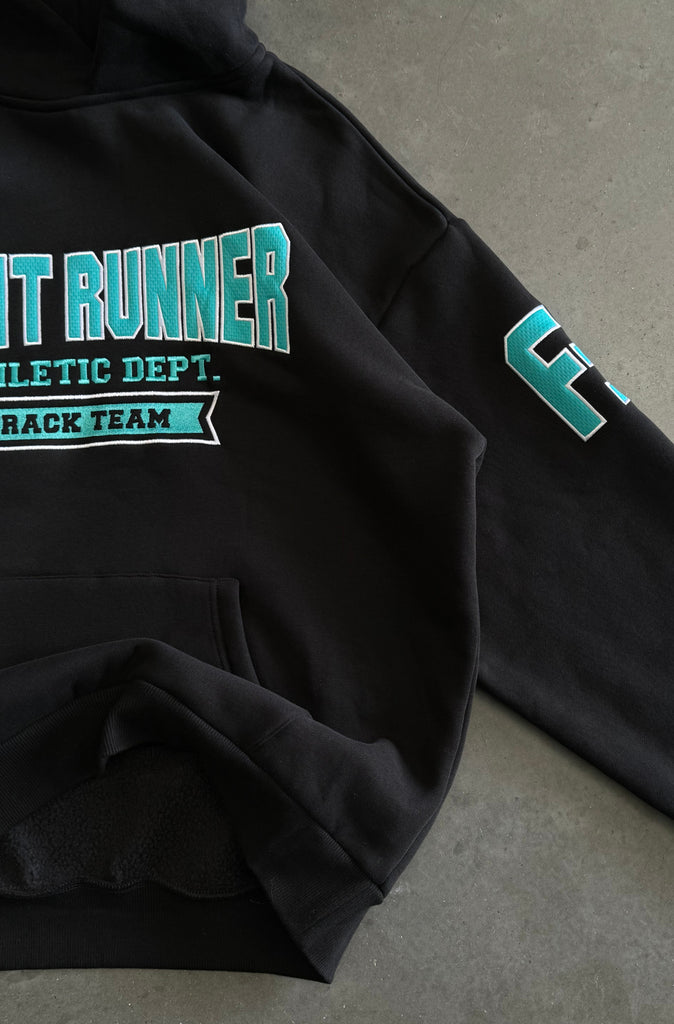 Athletic Department Hoodie - Black & Teal