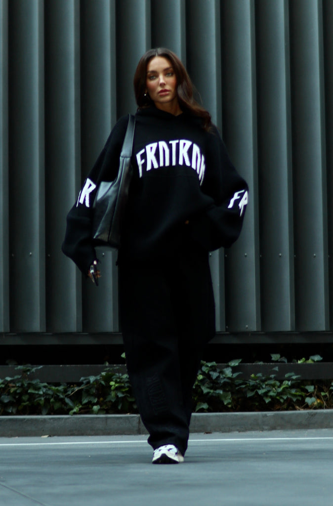 FRNTRNR Knit Hoodie - Black