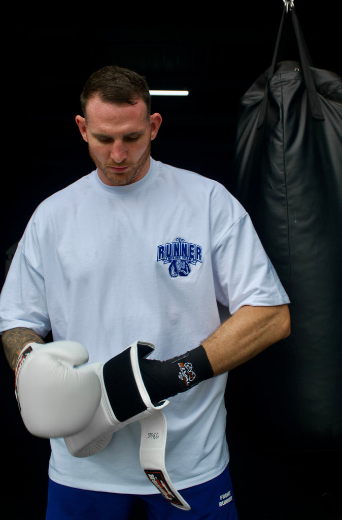 Ringside Tee - White Cobalt