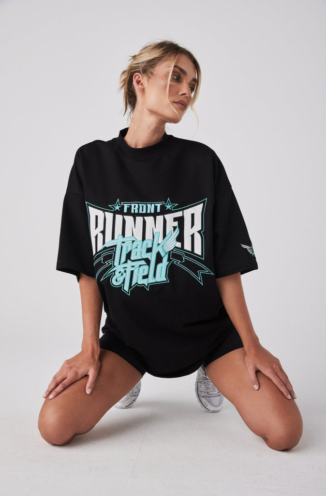 Track Runner Tee - Black Tiffany
