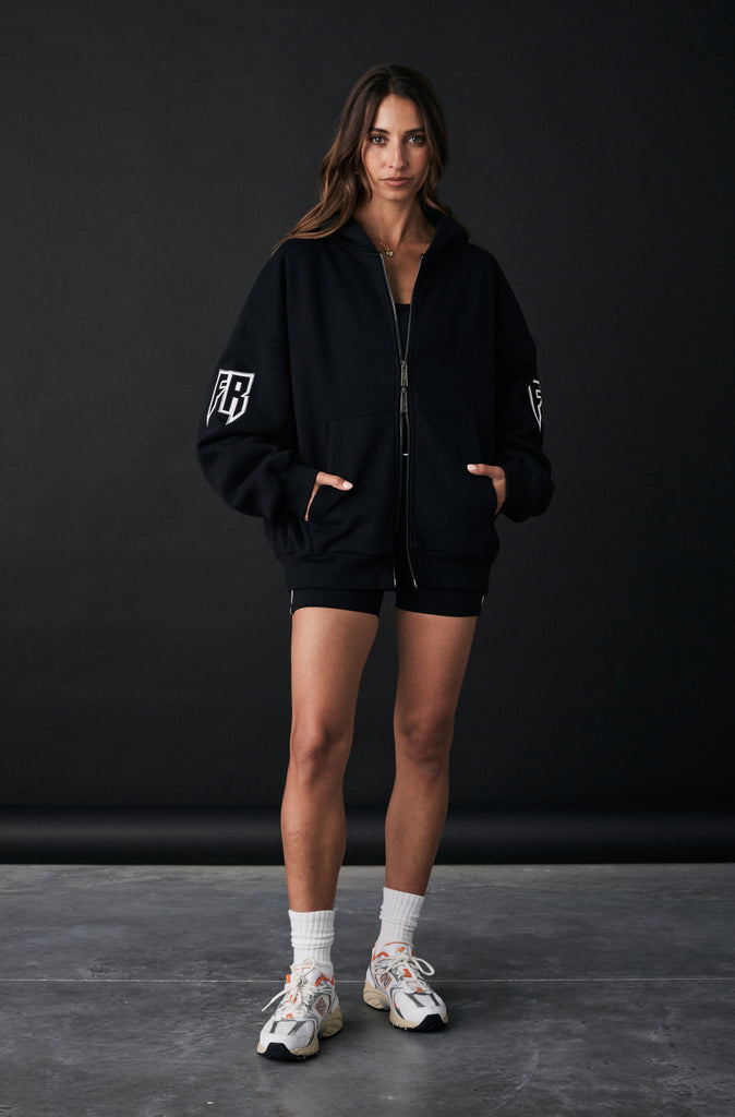 Razor Zip Hoodie - Black Mandarin