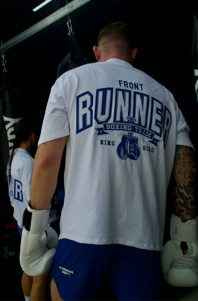 Ringside Tee - White Cobalt