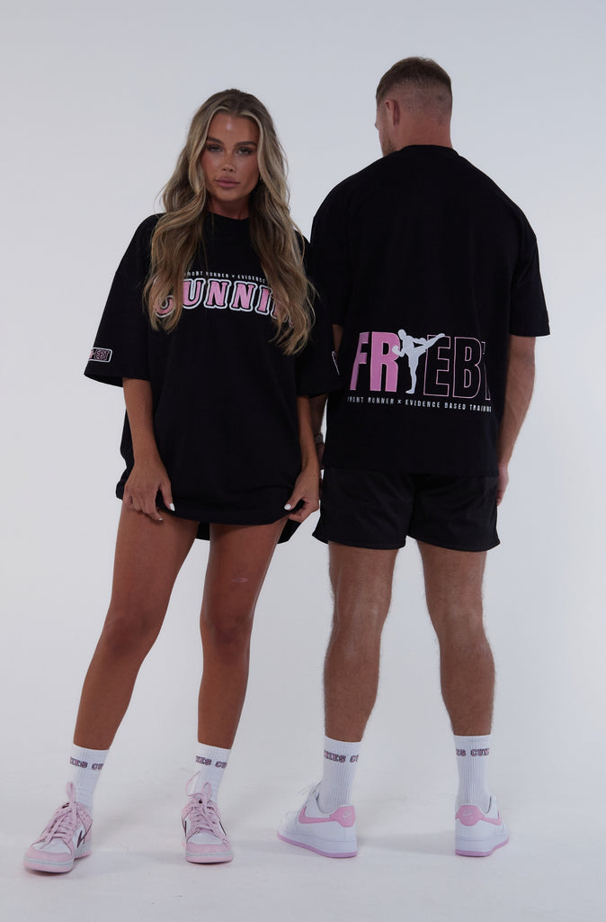 Cunnies Spin Kick Tee - Black & Pink