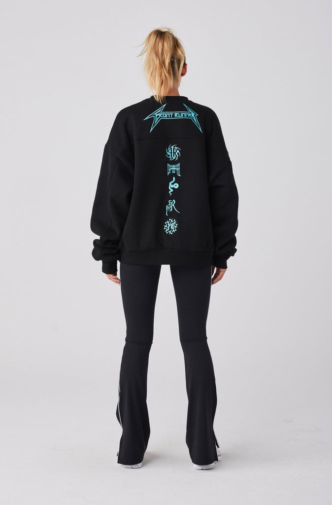 Pyro Crewneck - Black Tiffany