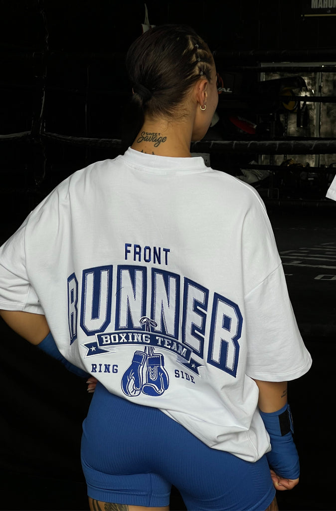 Ringside Tee - White Cobalt