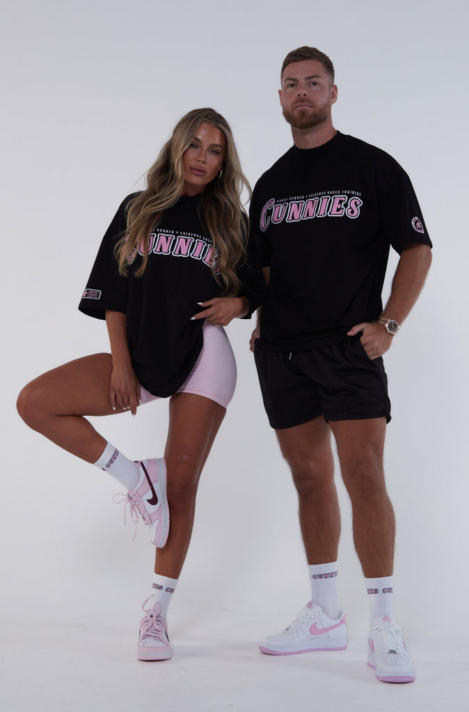 Cunnies Spin Kick Tee - Black & Pink