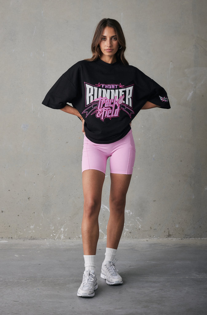Track Runner Tee - Black Ruby